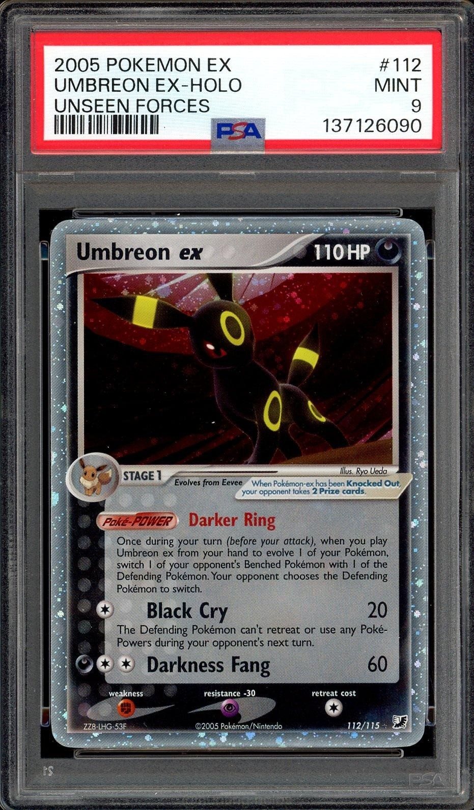 Umbreon EX Holo 112/115 PSA 9 EX Unseen Forces Pokemon Mint – Photo 1