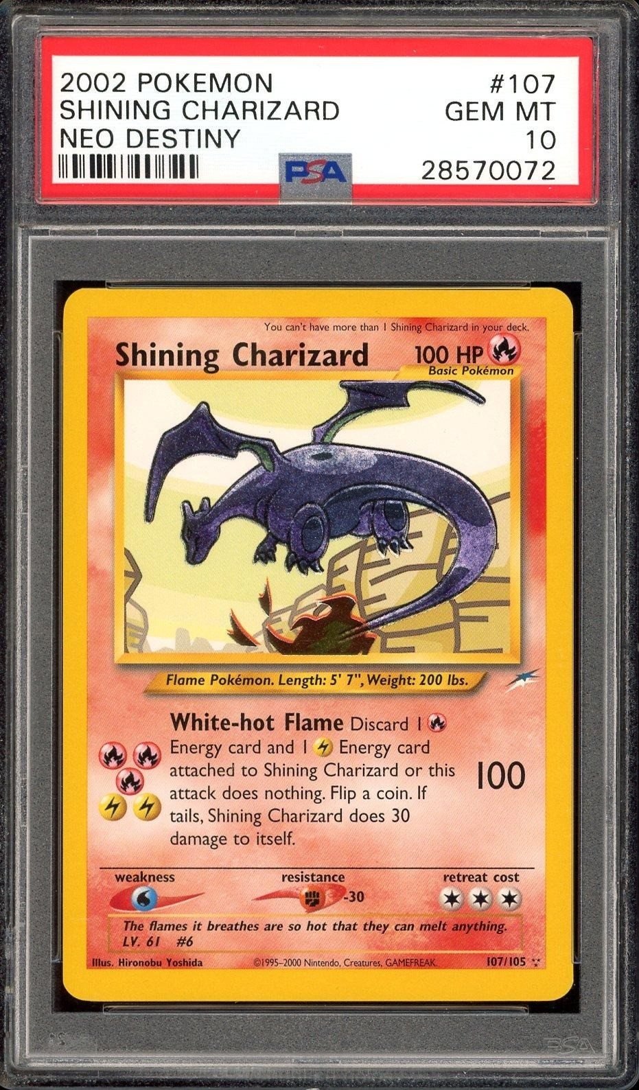Shining Charizard 107/105 PSA 10 Neo Destiny Pokemon Gem Mint – Photo 1