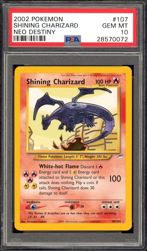 Shining Charizard 107/105 PSA 10 Neo Destiny Pokemon Gem Mint