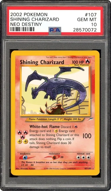 Shining Charizard 107/105 PSA 10 Neo Destiny Pokemon Gem Mint